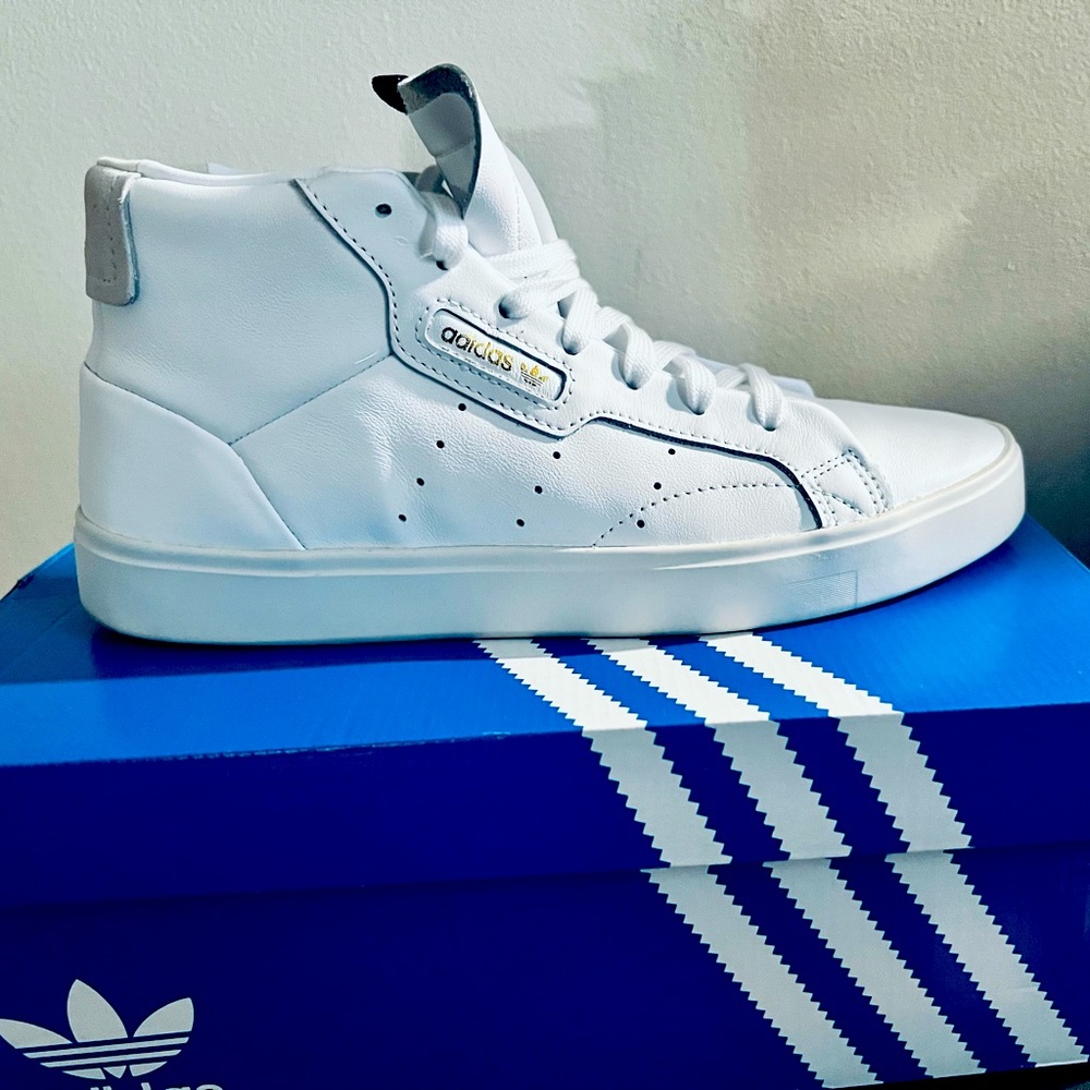 ADIDAS Originals Sleek Mid Leather Sneakers.  Worn once!
